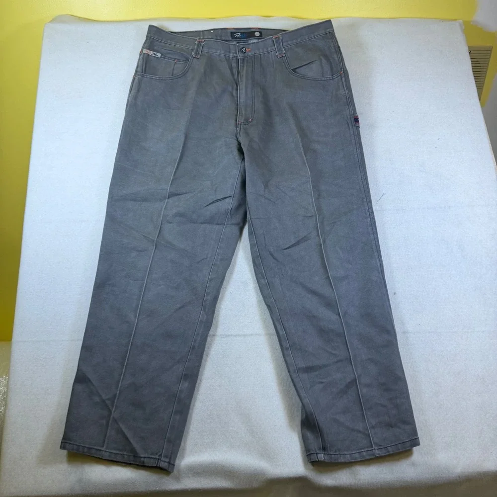 Raw Blue Dnm Company Mens Carpenter Jeans Grey Baggy Streetwear 44x34 Y2K Skater